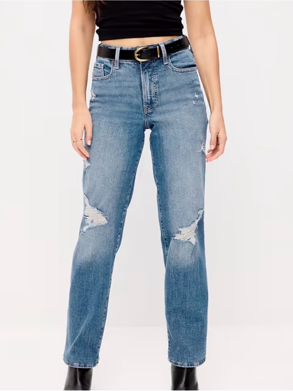 NWT Old Navy High Waisted OG Loose Straight Leg Jeans Size 10 Short